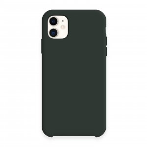 Silicon case (без логотипа) для iPhone 11 (6.1") цвет:№49 черно-зелёный