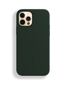 Silicon case_ низ закрыт_для iPhone 12 PRO MAX (6.7") 2020 №49 черно-зелёный