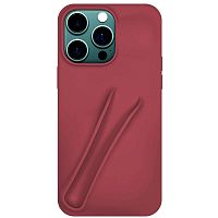 Силикон BEAUTY с отделом под помаду для iPhone 16 PRO MAX (2024) бордовый