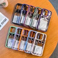 Силикон Lens Case со стеклом на камеру/линзы для iPhone 15 PRO черный
