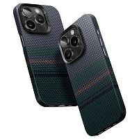 SkyArmor GLOBAL MIX (magsafe) с подставкой для iPhone 16 PRO 12 фиолетовый-зеленый