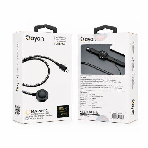 Qayan QWC-196 Беспроводное зарядное устройство Type-C для Apple Iwatch,черный фото 3