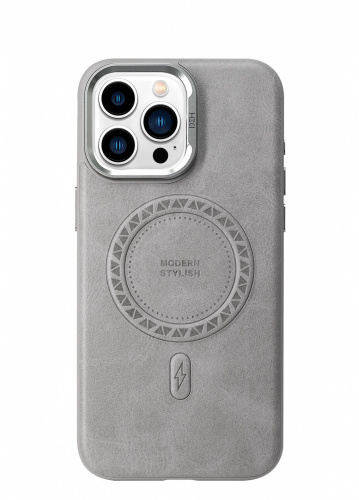 HDD MODERN LUX Чехол c Magsafe 2 в1 /эко кожа, подставка/ для iPhone 17 AIR серый титан
