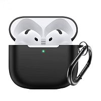Чехол силиконовый для AirPods 4 (2024) черный