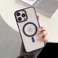 MAGNETIC clear case /magsafe/ для iPhone 15 (2023) фиолетовый