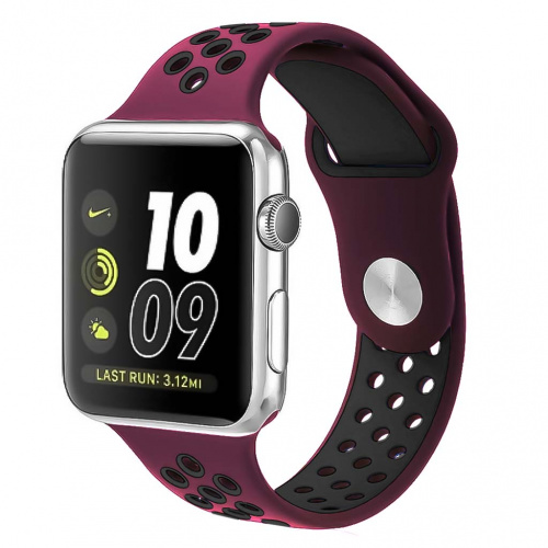 Ремешки NIKE BAND 42_44_45_49мм (силикон) 47_гранат & черный