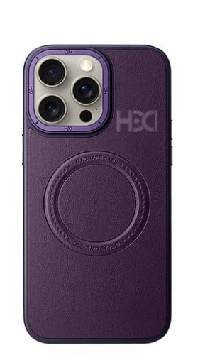 HDD CREATIVE STYLISH Чехол Magsafe /эко кожа/ для iPhone 14 PRO MAX фиолетовый