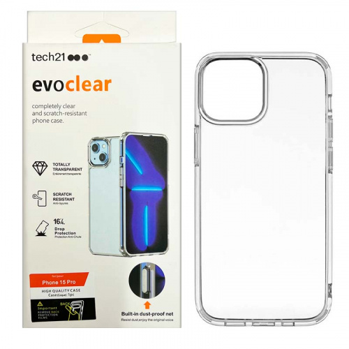 Tech21_EVO clear противоударный силикон-прозрачный iPhone 14 PRO 6.1"(2022)