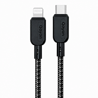 Qayan QCB-147 Плетеный кабель Type-C & iPhone Lightning 1,2м,35w./Premium/ черный