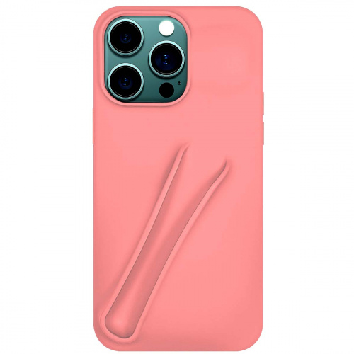 Силикон BEAUTY с отделом под помаду для iPhone 15 (6.1") 2023 коралловый