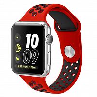 Ремешки NIKE BAND 42_44_45_49мм (силикон) 18_красный & черный