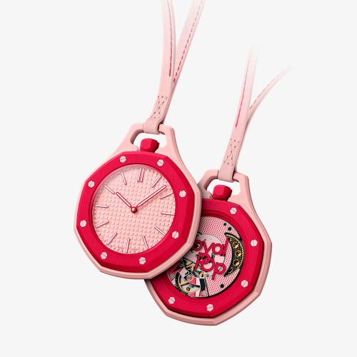 Часы брелок - Swatch X AP Royal Pop (2026) красно-розовый