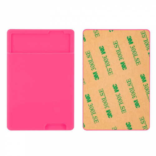CARD BAG_(силикон)_universal_карман для пластиковых карт_фуксия