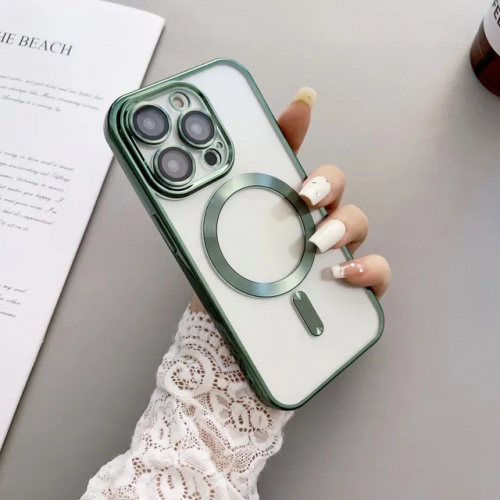 Силикон ElectroFlex с Magsafe для iPhone 13 /iPhone14 ( 6.1") зеленый
