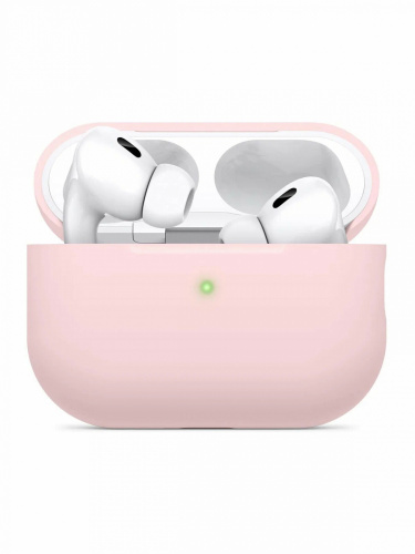 Чехол кожаный для AirPods PRO 2 со шнурком, розовый песок