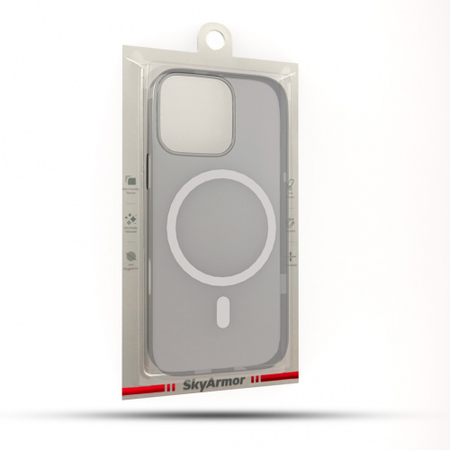 SkyArmor MagShield матовый чехол с magsafe для iPhone 16 PRO MAX (2024) серый