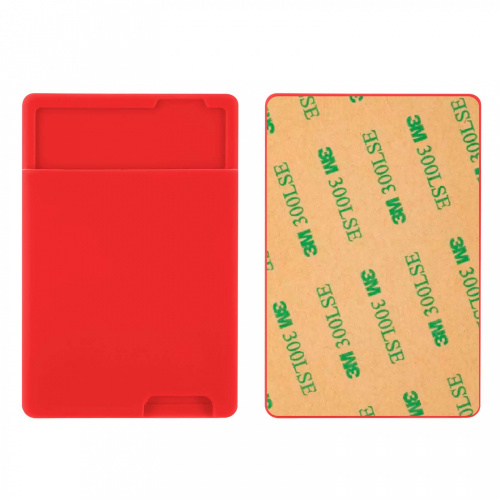 CARD BAG_(силикон)_universal_карман для пластиковых карт_красный