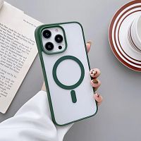 MAGNETIC clear case /magsafe/для iPhone 13 PRO MAX 6.7" (2021) темно-зеленый