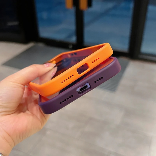 Силикон Lens Case со стеклом на камеру/линзы для iPhone 15 фиолетовый