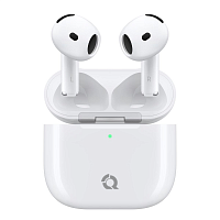 Qayan QTWS-173 Беспроводные наушники Bluetooth (AirPods 4), чехол,карабин,шнурок,кабель usb.белый