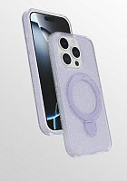 Силикон с блестками FixStyle с подставкой кольцо для Samsung A37 (2026) лиловый