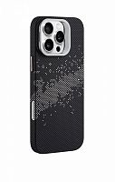 SkyArmor GLOBAL MIX (magsafe) с подставкой для iPhone 15 PRO 02 черный-серебро
