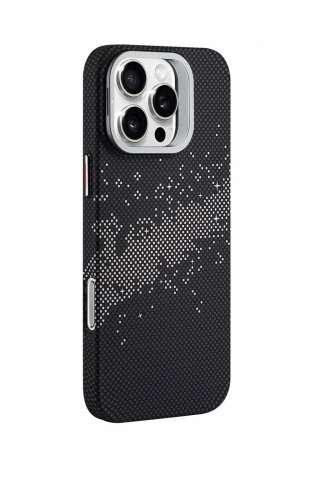 SkyArmor GLOBAL MIX (magsafe) с подставкой для iPhone 15 PRO 02 черный-серебро