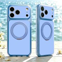 Чехол-накладка "UNUK" SING с magsafe с кольцом для iPhone 17 PRO/18 PRO голубой