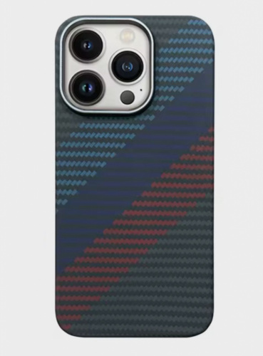 SkyArmor GLOBAL MIX (magsafe) с подставкой для iPhone 14 PRO MAX 18 черный-синий-красный