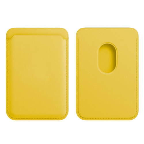 CARD HOLDER Magsafe Apple (зам.кожа) для пластиковых карт_желтый