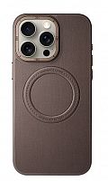 HDD CREATIVE STYLISH Чехол Magsafe /эко кожа/ для iPhone 15 PRO натурал титаниум