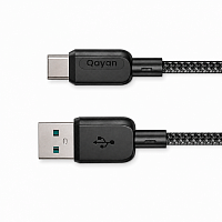 Qayan QCB-190 Плетеный кабель USB & Type-C 1,2м черный