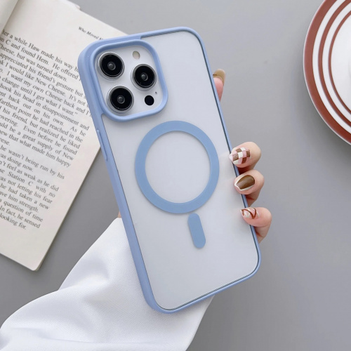 MAGNETIC clear case /magsafe/ для iPhone 15 PRO MAX (2023) голубой