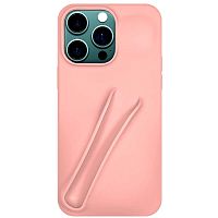 Силикон BEAUTY с отделом под помаду для iPhone 14 PRO MAX розовый