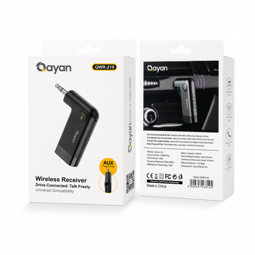 Qayan QWR-219 Беспроводной приемник,AUX с поддержкой Bluetooth 5.0 черный фото 3
