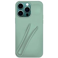 Силикон BEAUTY с отделом под помаду для iPhone 16 (2024) бирюзовый