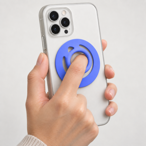 Qayan QH-180 Силиконовый магнитный держатель на палец для телефона /Magsafe, 360°/ синий фото 4