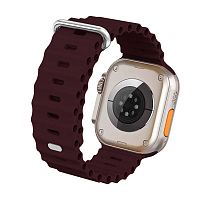 Ремешки BUCKLE HIGH OCEAN 42_44_45_49мм_застёжка G- крючок (силикон) темно-бордовый