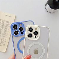 MAGNETIC clear case /magsafe/защита камеры/ для iPhone 14 PRO (6.1") 2022 небесно-голубой