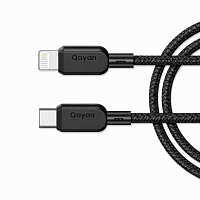 Qayan QCB-193 Плетеный кабель Type-C & Lightning 2.0м черный