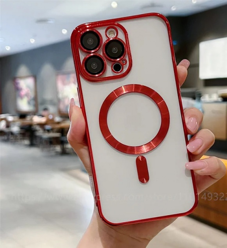 Силикон ElectroFlex с Magsafe для iPhone 15 6.1" (2023) бордовый