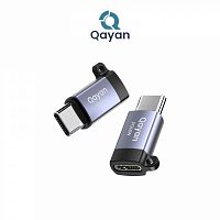 Qayan OTG-172 Переходник OTG Lighting → Type-C, черный
