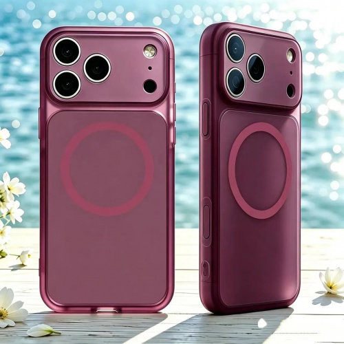Чехол-накладка "UNUK" ROYAL с magsafe iPhone 17 PRO /18 PRO бордовый