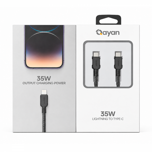 Qayan QCB-193 Плетеный кабель Type-C & Lightning 2.0м черный фото 2
