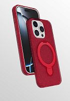 Силикон с блестками FixStyle с подставкой кольцо для Samsung S24 (2024)/S25 (2025) бордовый