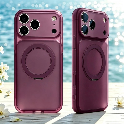 Чехол-накладка "UNUK" SING с magsafe с кольцом для iPhone 17 PRO/18 PRO бордовый