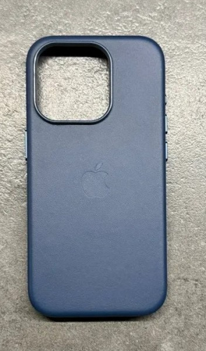 Кожаный чехол Lеathеr MagSafe для Apple iPhone 17 PRO (6.3") 2025 темно-синий