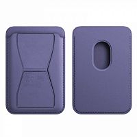 CARD HOLDER_магнитный держатель для карт с подставкой_кожаный_Magsafe Apple_лиловый_01