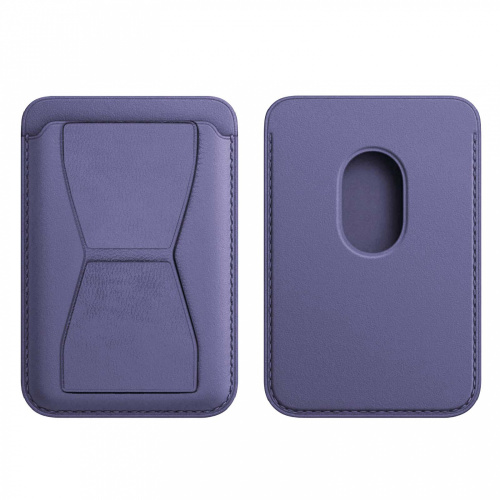 CARD HOLDER_магнитный держатель для карт с подставкой_кожаный_Magsafe Apple_лиловый_01