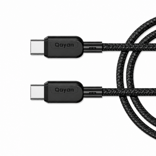 Qayan QCB-192 Плетеный кабель Type-C & Type-C 2.0м черный